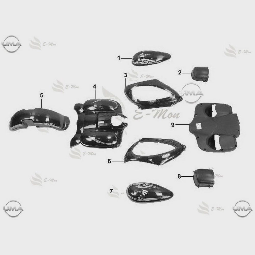E-MON CYCLONE 3000 SELE ALTI YAN KARENAJ SAG DEKOR KAPAK AL