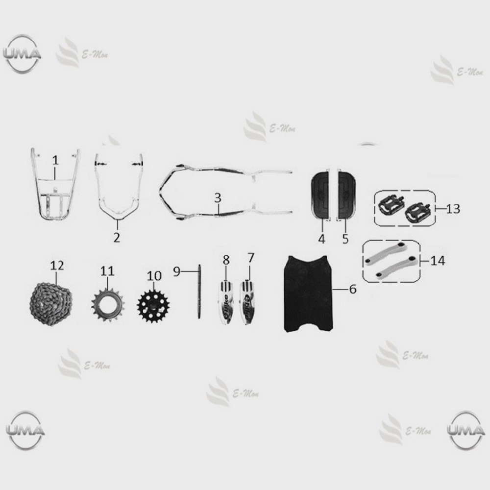 E-MON DUO-BIKE ARKA BASAMAK SOL DEKORATIF KAPAK