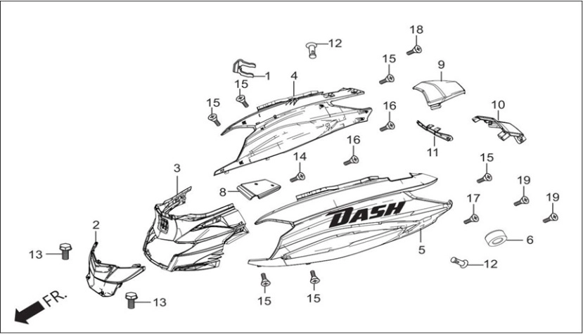 HERO DASH 110 (Euro 3) DIS GRNJ.ARKA GOVDE SAG KIRMIZI