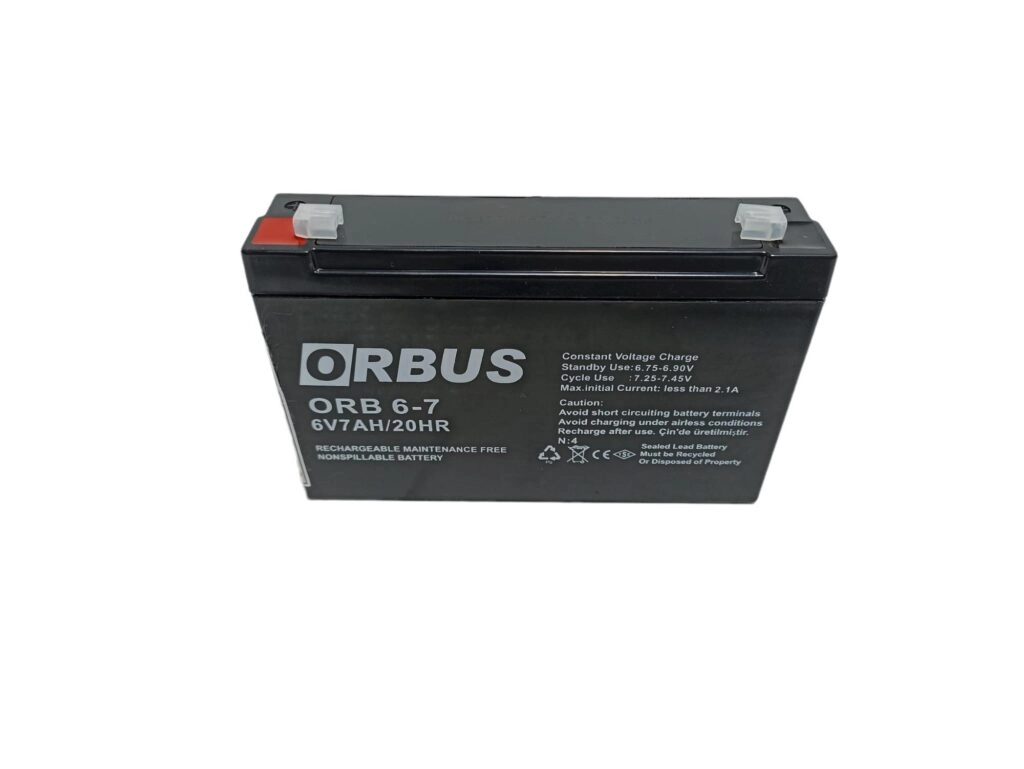 ORBUS 6V 7Ah KURU BAKIMSIZ AKÜ (OYUNCAK JEEP VB) #ORB 6-7