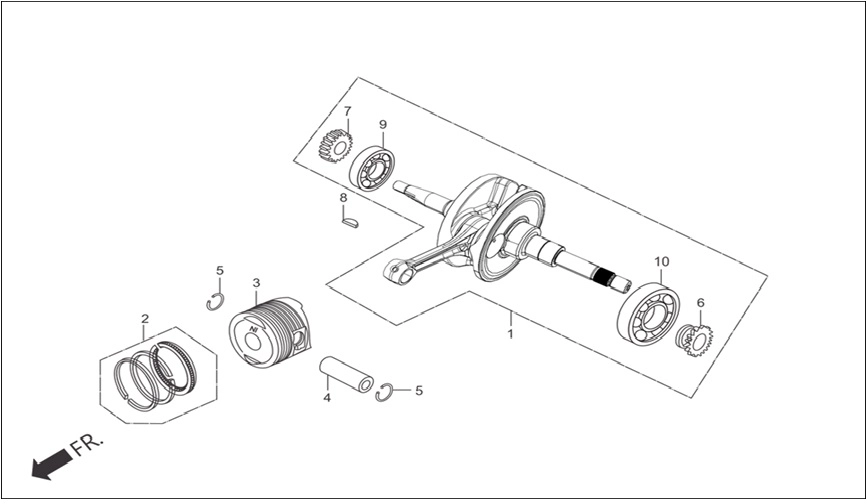 HERO DASH 110 (Euro 3) PISTON 0,75