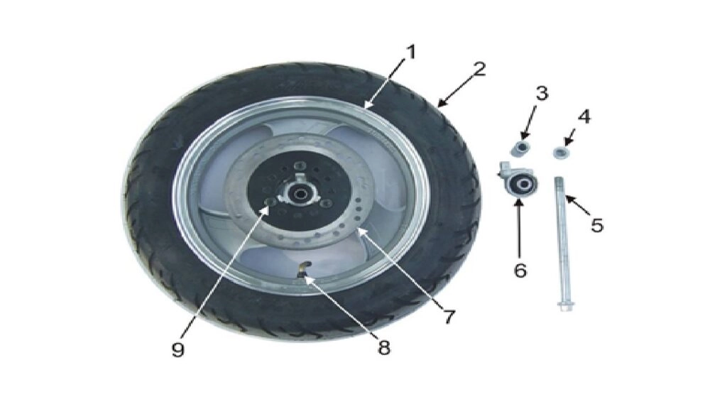 RKS RADEN100 125 ÖN TEKER MİLİ Orijinal
