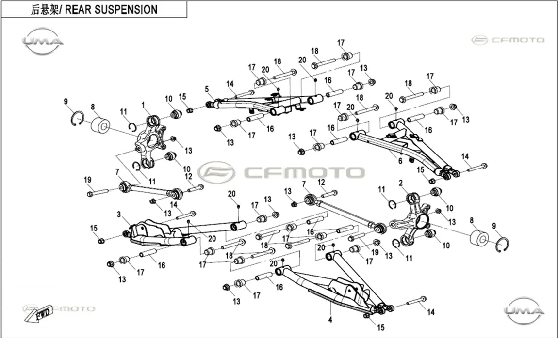 CF MOTO ZFORCE 950 SPORT 4 ARKA SALINCAK SOL ALT