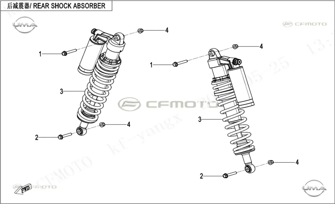 CF MOTO ZFORCE 950 SPORT 4 ARKA AMORTISOR (SARI)