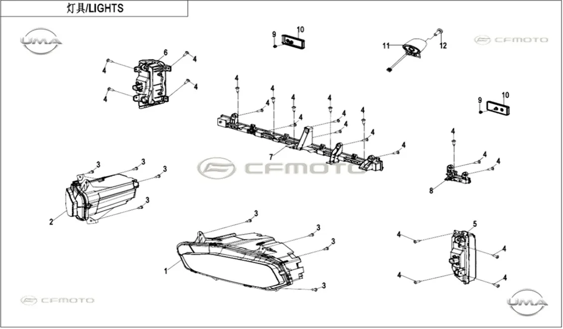 CF MOTO ZFORCE 950 SPORT 4 ARKA STOP KOMPLE SOL