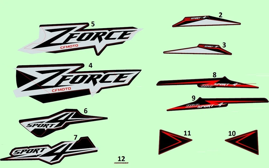 CF MOTO ZFORCE 950 SPORT 4 ETIKET (ON PNL UST SAG)SIYAH MDL