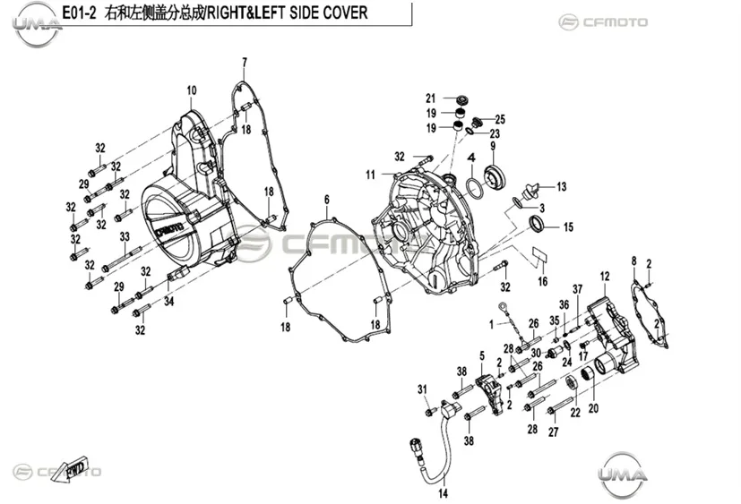 CFMOTO 650MT SAG DEKORATIF KAPAK GRI