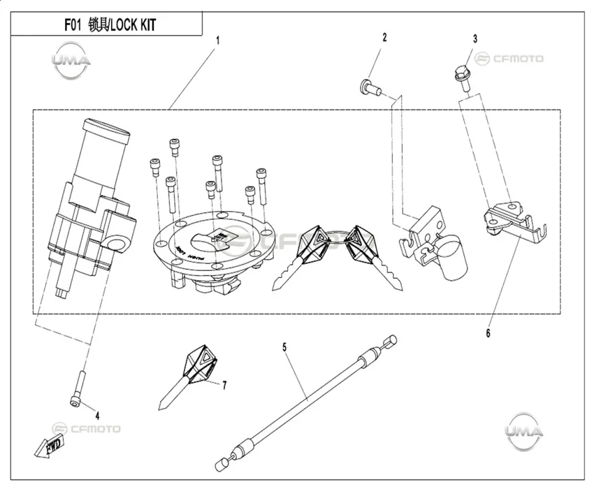 CFMOTO 650MT SELE KILIDI BRAKETI