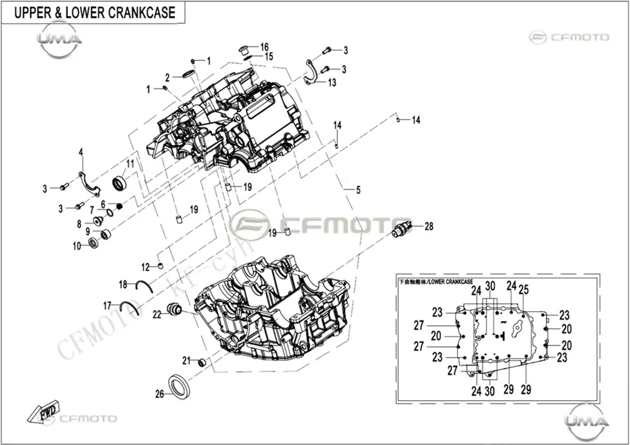 CF MOTO 450NK KRANK KUTUSU KOMPLE