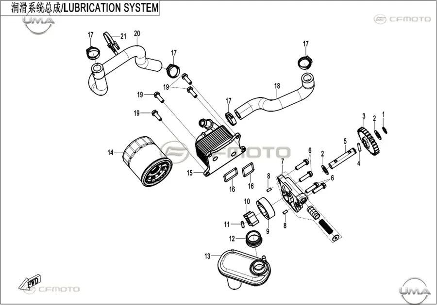 CF MOTO 450NK YAG POMPASI KAPAGI KOMPLE