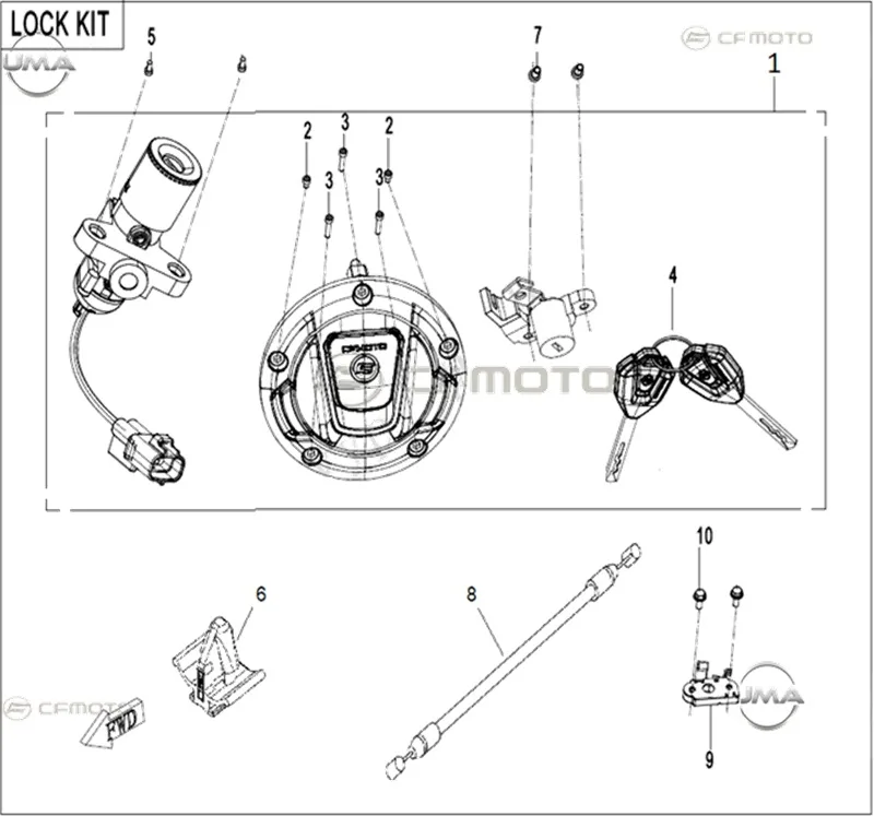 CF MOTO 450NK SELE KILIT TELI