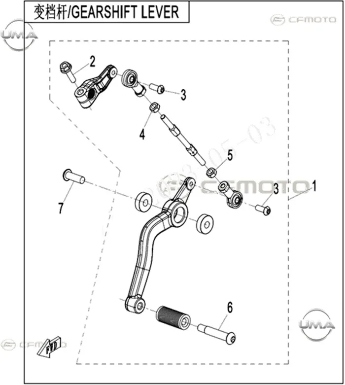 CF MOTO 450NK VITES PEDALI KOMPLE