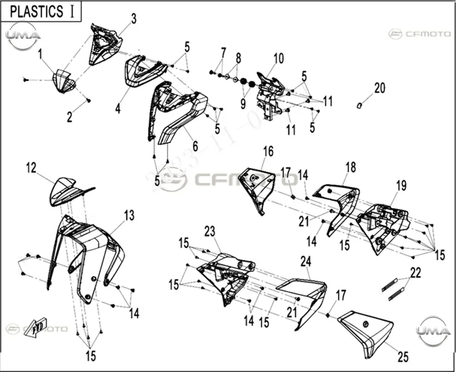 CF MOTO 450NK FAR UST CERCEVE (GRI)