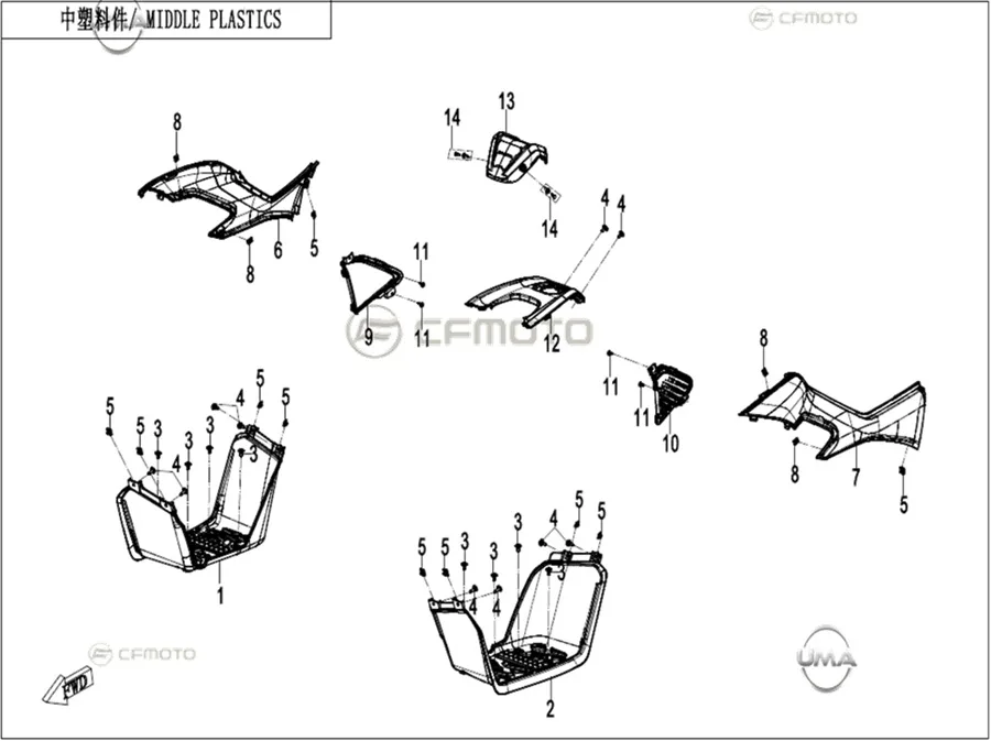 CFMOTO CF110AY10 SELE ALTI YAN KARENAJ SAG (KIRMIZI)