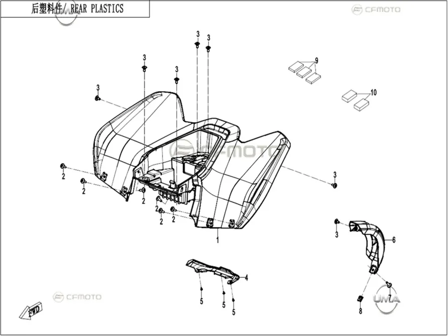 CFMOTO CF110AY10 ARKA STOP CERCEVESI