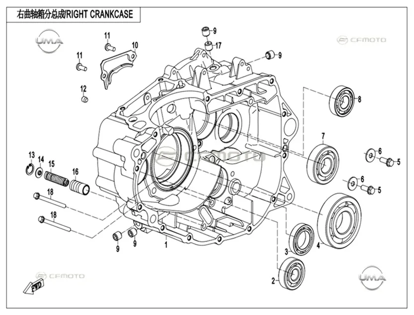 CFMOTO CF250DUAL (CF250GY-H) KRANK KUTUSU SAG