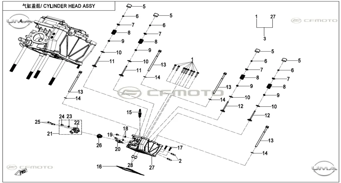 CFMOTO CF250DUAL (CF250GY-H) SAPLAMA (M8X1.25X42)