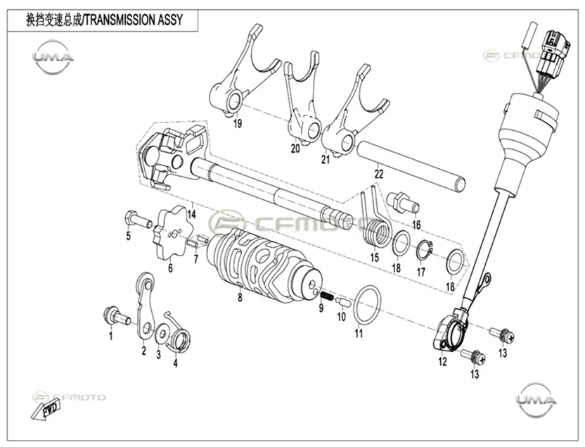 CFMOTO CF250DUAL (CF250GY-H) VITES DEGISTIRME MILI KOMPLE