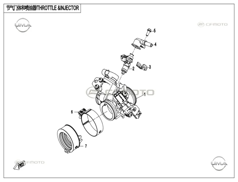 CFMOTO CF250DUAL (CF250GY-H) KELEBEK VALF GOVDESI KOMPLE