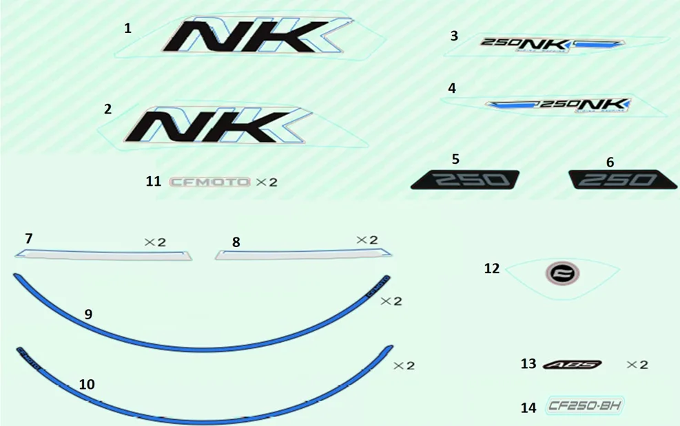 CFMOTO 250NK e5 ETIKET (CFMOTO) (BEYAZ)