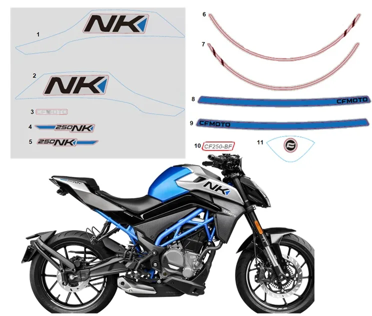 CFMOTO 250NK e5 ETIKET (TEKER SERIDI-SAG 2) (BEYAZ)