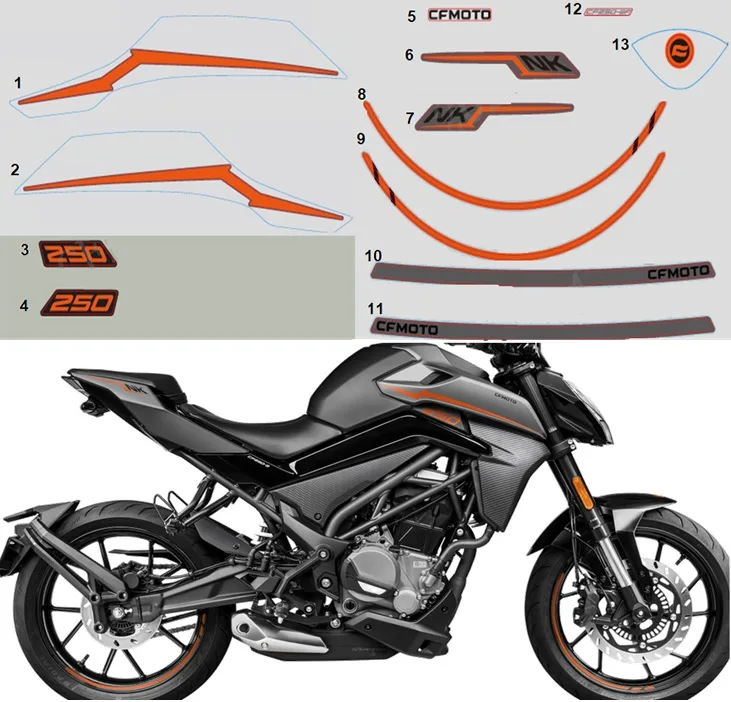 CFMOTO 250NK e5 ETIKET (250-SOL) (KIRMIZI)