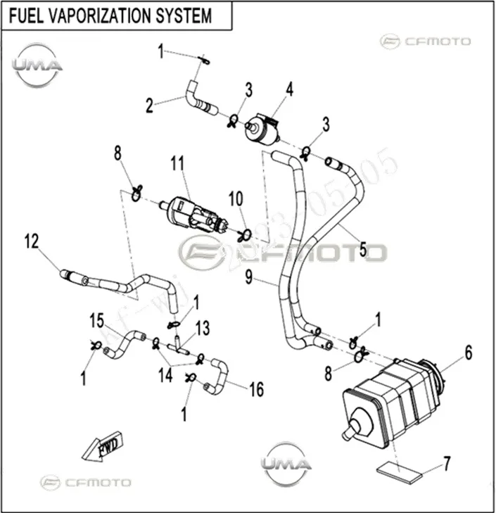 CFMOTO CF 450 SR (CF400-6F) HORTUM (ELK.KONTROL VALFI-KISA SOL)