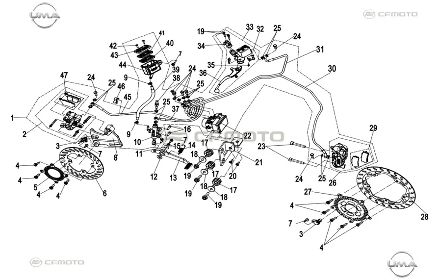 CFMOTO CF NK 150 (ABS) ARKA FREN KALIPER BRAKETI (ABS)