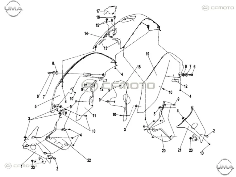 CFMOTO CF NK 150 (ABS)_21 ON PANEL SAG DIS PLASTIK KAPAK (PP) 2021