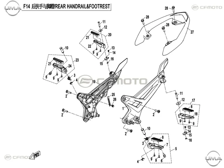 CFMOTO CF NK 150 (ABS)_21 ON BASAMAK SAG (TITANYUM GRI)