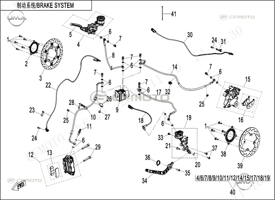 CF MOTO 450NK ARKA FREN DISK BALATASI