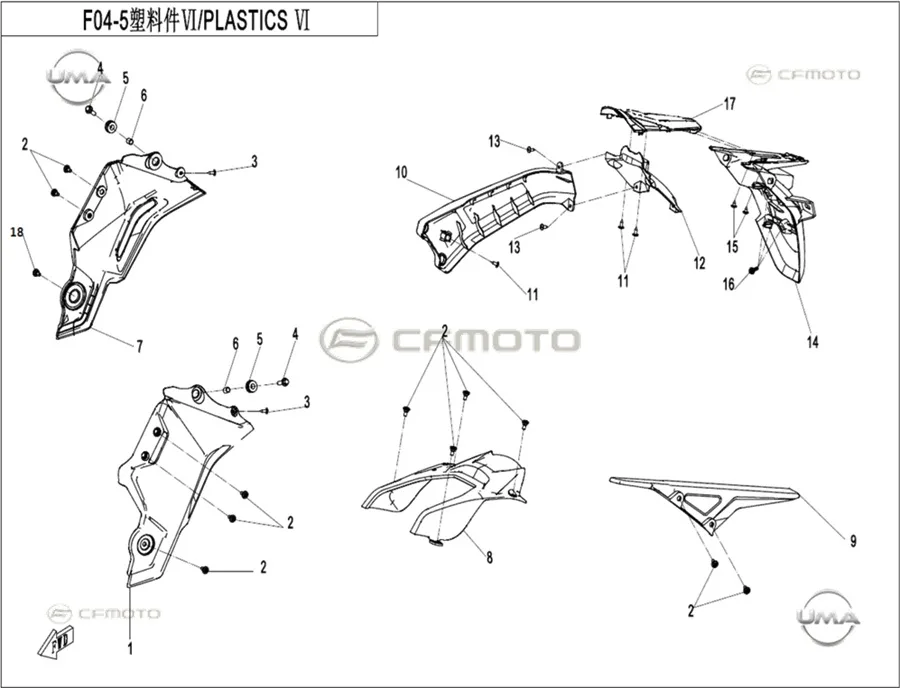 CFMOTO CF700CL-X HERITAGE (CF700-2D) E5 BENZIN DEPO SOL PANEL (GRI)