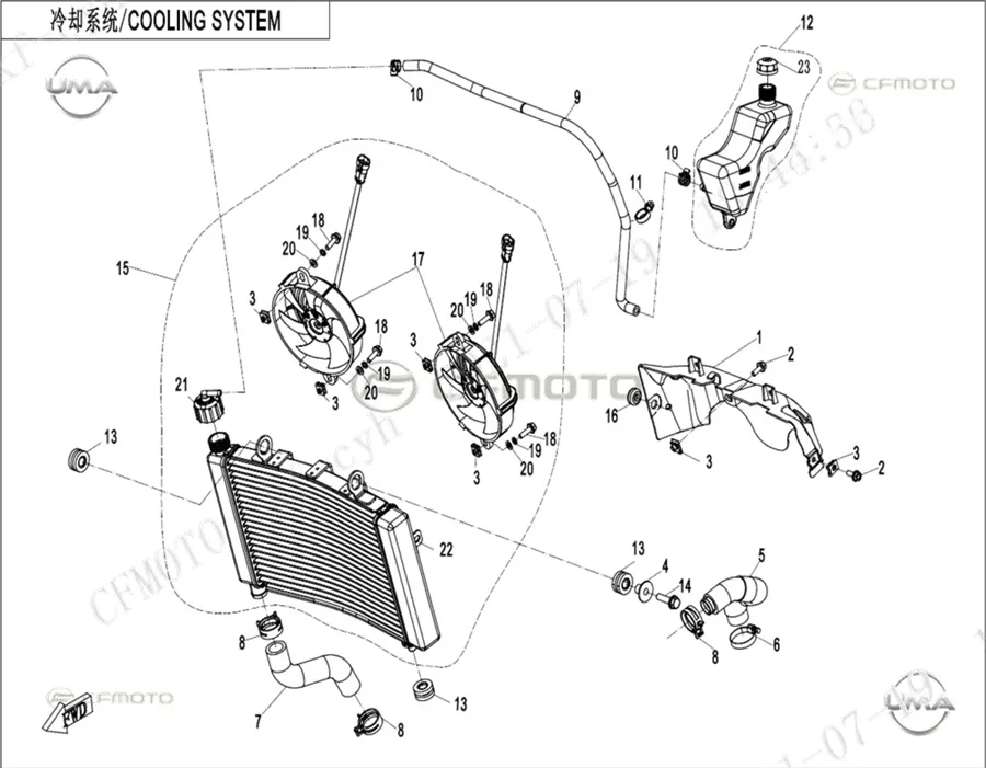 CFMOTO CF700CLX ADV (CF700-2C) E5 RADYATOR