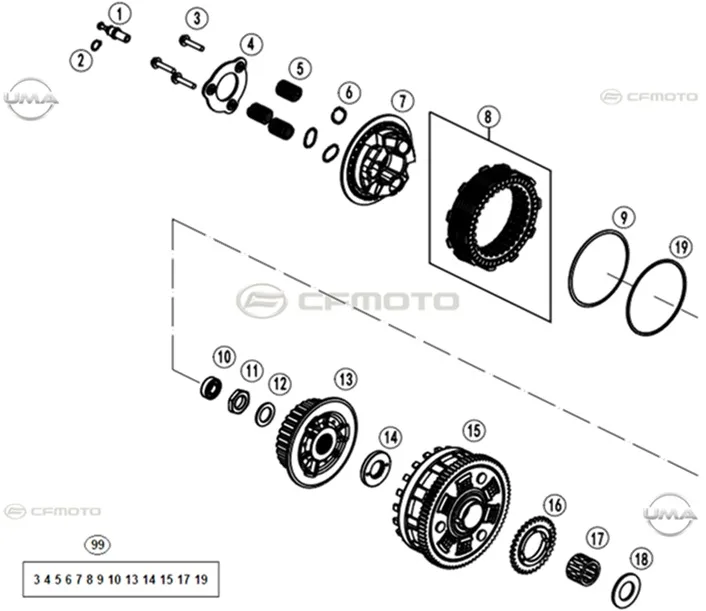 CFMOTO 800MT SPORT (CF800-5) E5 DEBRIYAJ SEGMANI