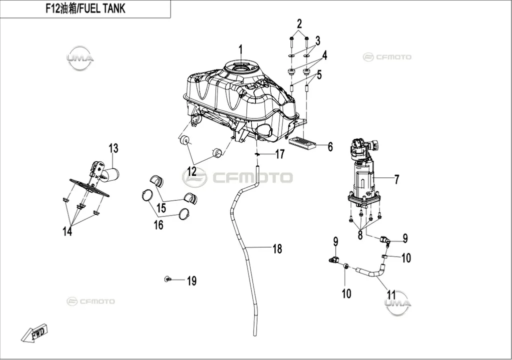 CFMOTO 800MT SPORT (CF800-5) E5 BENZIN DEPO SAMANDIRASI