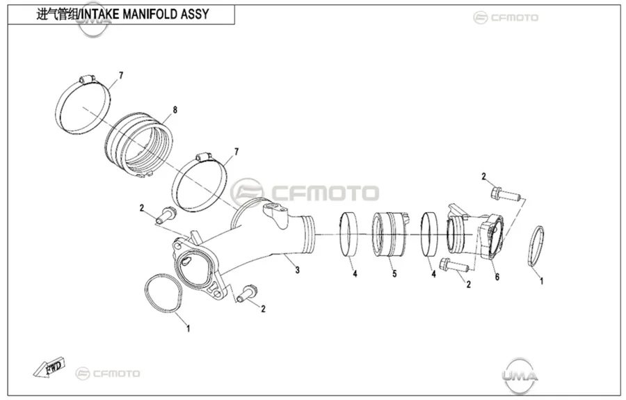 CFMOTO UFORCE 1000XL (CF1000UTR-5) (T1B) ENJEKTOR MONTAJ YATAGI