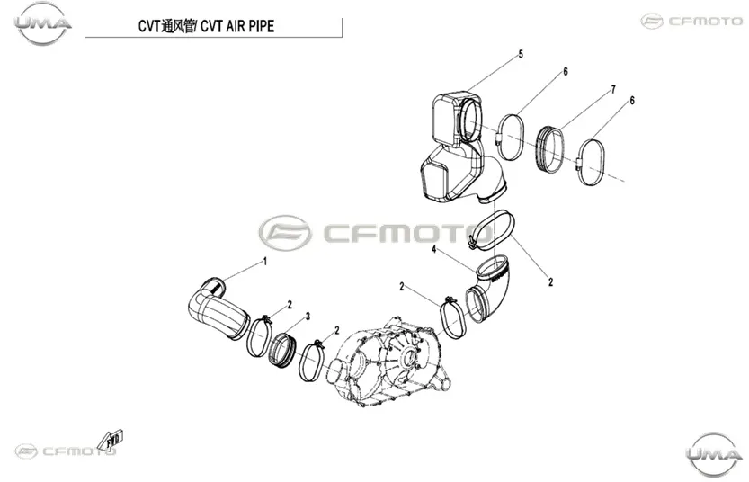 CFMOTO UFORCE 1000XL (CF1000UTR-5) (T1B) VARYATOR HAVA GIRIS BORUSU I
