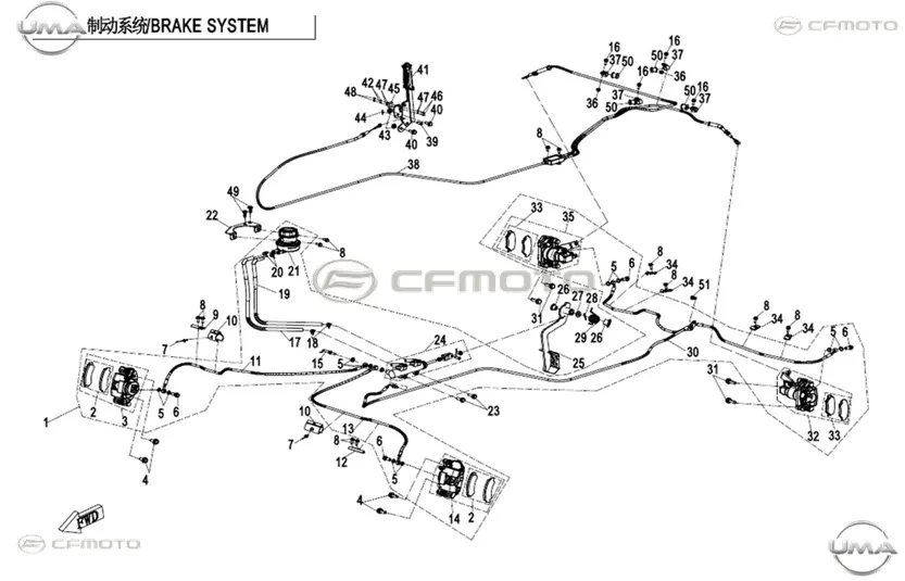 CFMOTO UFORCE 1000 (T1B) ANA FREN MERKEZI