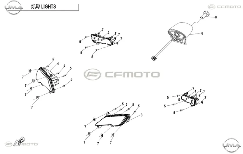 CFMOTO UFORCE 1000 (T1B) FAR KOMPLE SAG