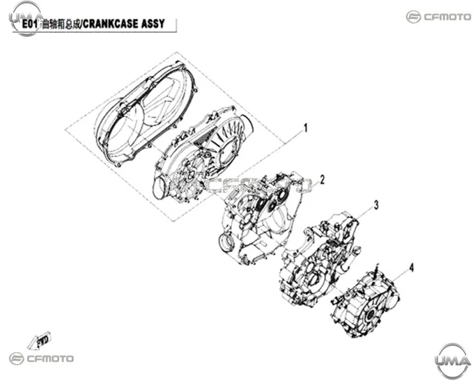 CFMOTO UFORCE 500 (T1B) KRANK KUTUSU SOL