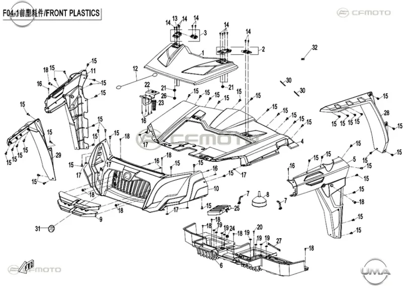 CFMOTO UFORCE 500 (T1B) BURC