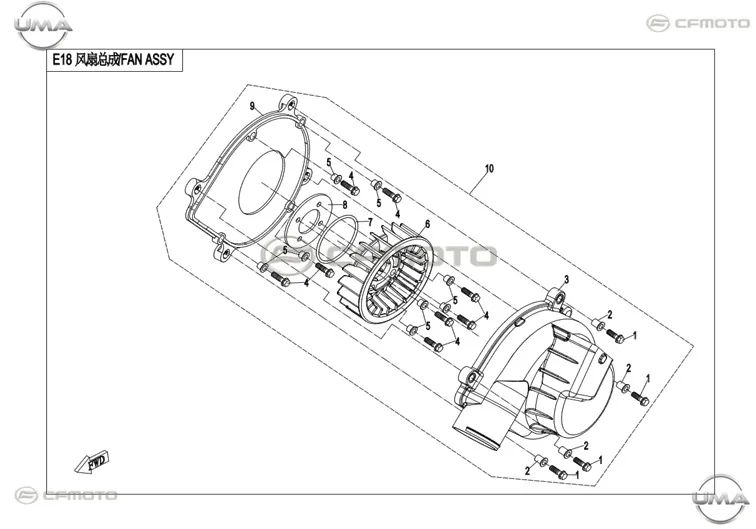 CFMOTO ZFORCE 1000 (T1B) FAN KAPAGI BAGLANTI PLAKASI
