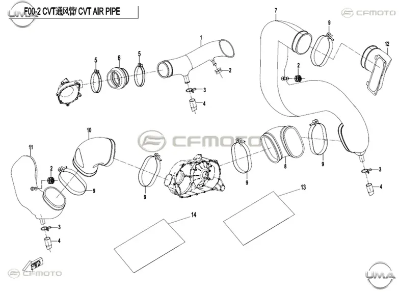 CFMOTO ZFORCE 1000 (T1B) VARYATOR HAVA GIRIS BORUSU I