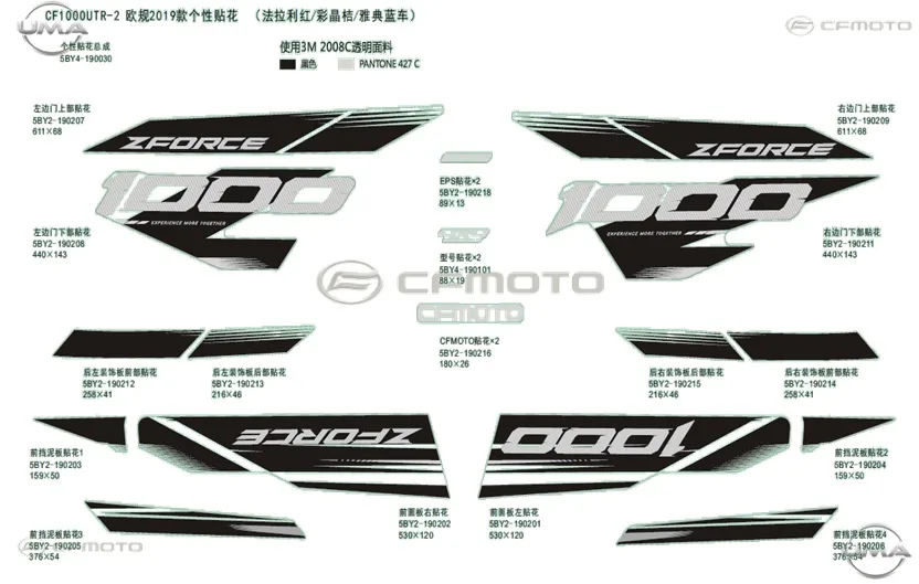 CFMOTO ZFORCE 1000 (T1B) ETIKET (KAPI SOL ALT)