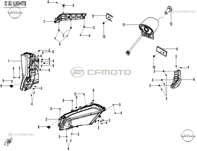 CFMOTO ZFORCE 1000 SPORT (T1B) UTR ARKA STOP KOMPLE SAG