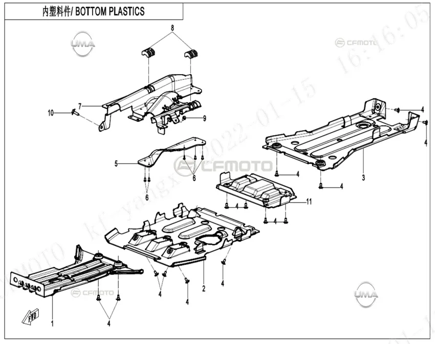 CFMOTO CF GOES TERROX 400L (CF400ATR-4L)(T3B) ISKELET BRAKETI