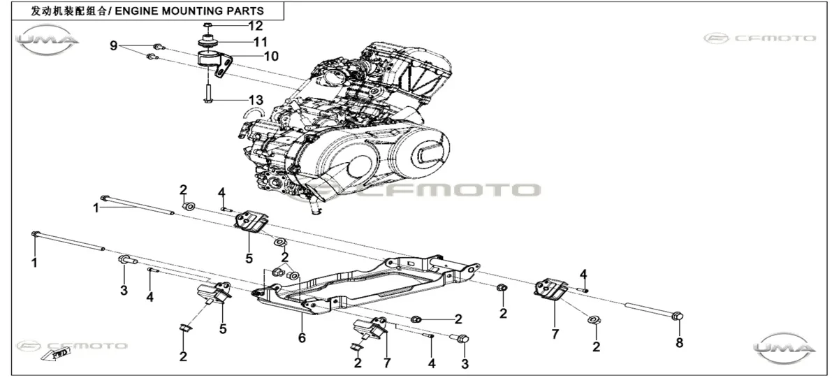 CFMOTO CF450ATR-3L (T3B) MOTOR DESTEK TAKOZU (45HA)