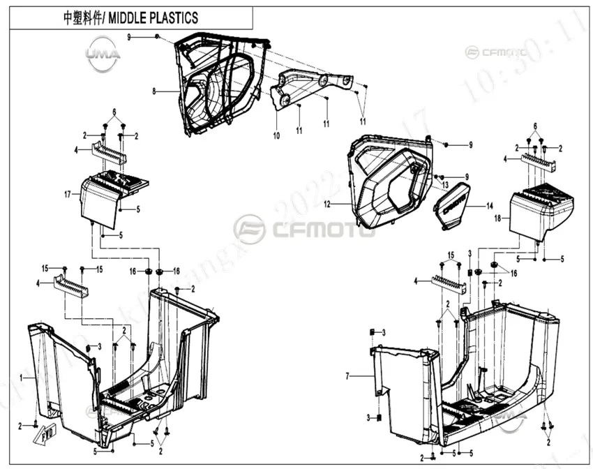 CFMOTO CF450ATR-3L (T3B) KRANK KUTUSU SOL DEKOR KAPAK