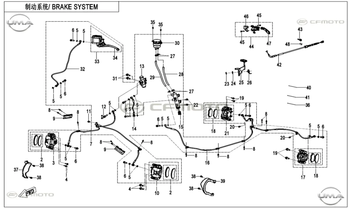 CFMOTO CF450ATR-3L (T3B) KALIPER BAGLANTI BRAKETI SAG ON
