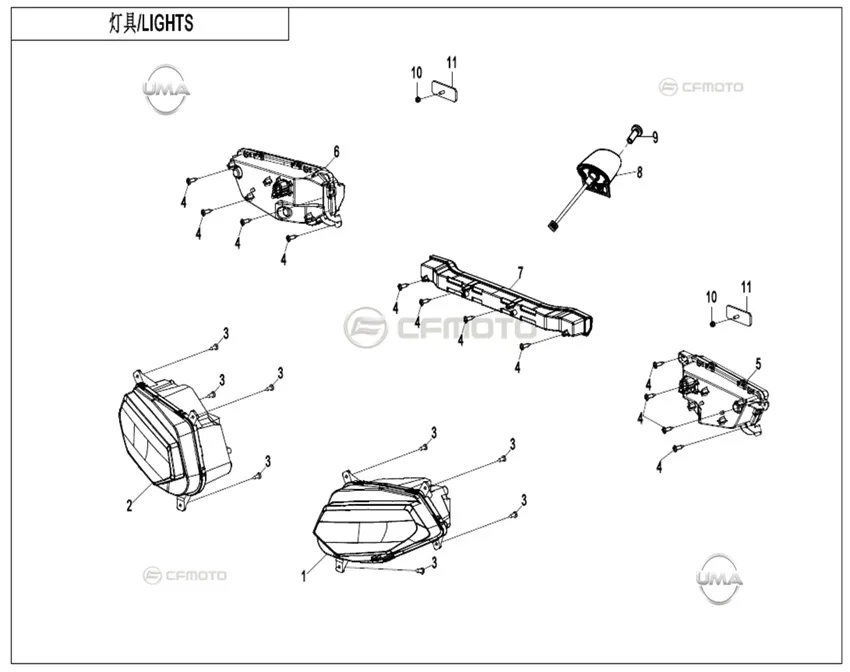 CFMOTO CF450ATR-3L (T3B) FAR KOMPLE SAG